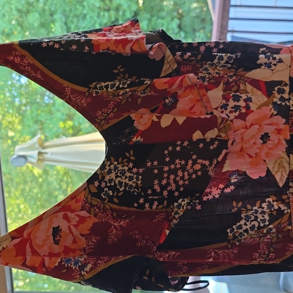 Express Black and Pink Floral Maxi Dress - Picture 2 of 3